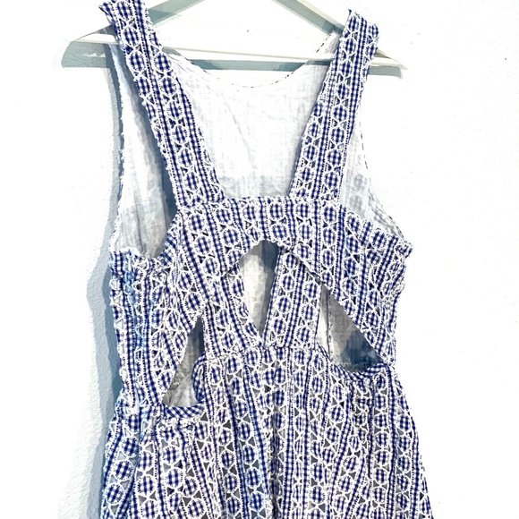 Asos Fit & Flare Summer Eyelet Dress with Gingham Circle Embroidery - Picture 7 of 10